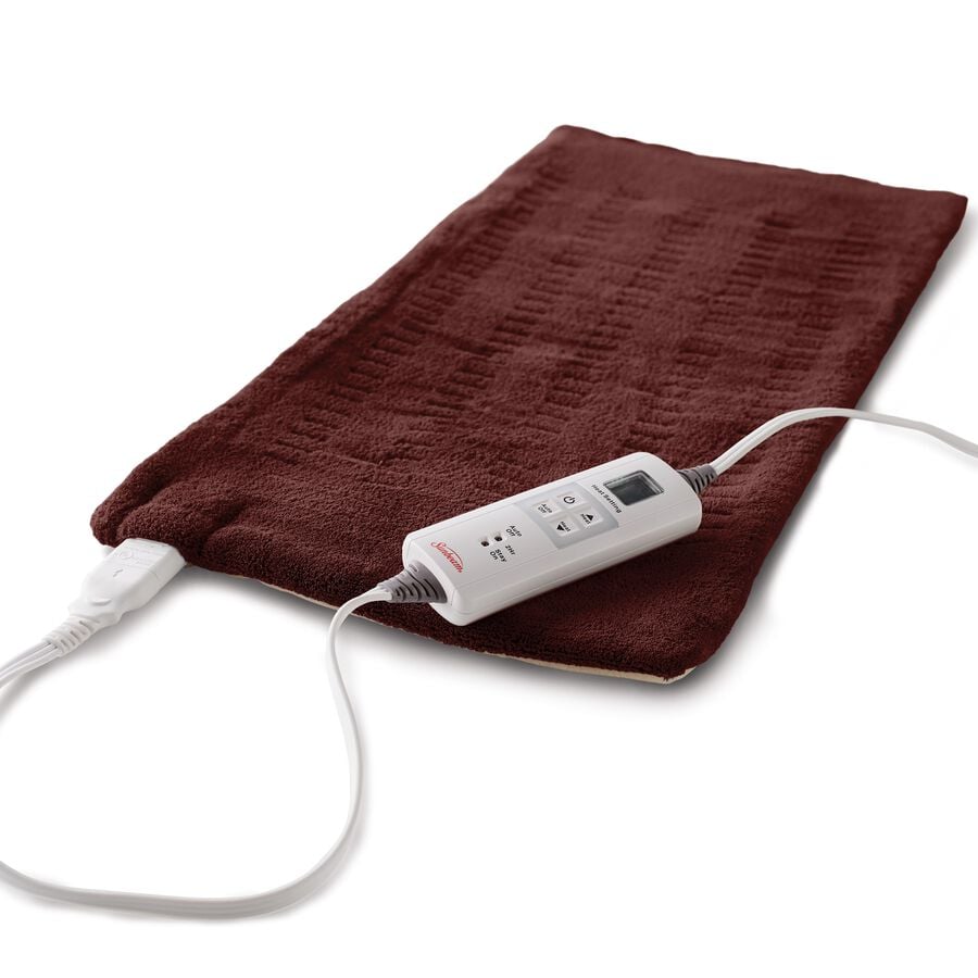 Sunbeam XpressHeat, Premium King Size Heating Pad, Burgundy, Microplush